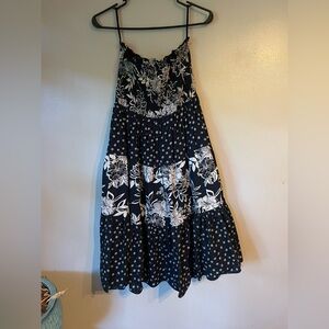 Vintage LanZ Strapless Floral Dress